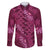 Pink Aloha Hawaii Family Matching Off The Shoulder Long Sleeve Dress and Hawaiian Shirt Hawaiian Kakau Ohia Lehua Lei - Polynesian Pride