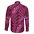 Pink Aloha Hawaii Family Matching Off The Shoulder Long Sleeve Dress and Hawaiian Shirt Hawaiian Kakau Ohia Lehua Lei - Polynesian Pride