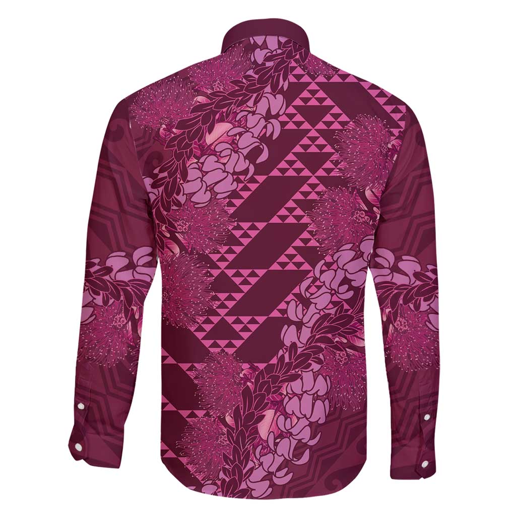 Pink Aloha Hawaii Family Matching Short Sleeve Bodycon Dress and Hawaiian Shirt Hawaiian Kakau Ohia Lehua Lei - Polynesian Pride