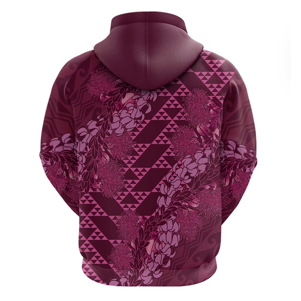 Pink Aloha Hawaii Hoodie Hawaiian Kakau Ohia Lehua Lei - Polynesian Pride