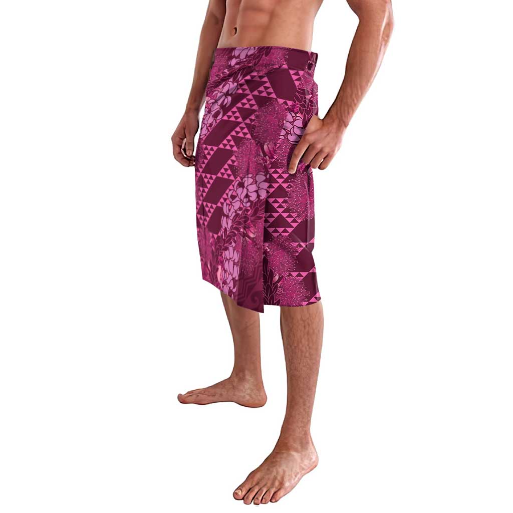 Pink Aloha Hawaii Lavalava Hawaiian Kakau Ohia Lehua Lei - Polynesian Pride