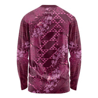 Pink Aloha Hawaii Long Sleeve Shirt Hawaiian Kakau Ohia Lehua Lei - Polynesian Pride
