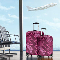 Pink Aloha Hawaii Luggage Cover Hawaiian Kakau Ohia Lehua Lei - Polynesian Pride