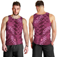 Pink Aloha Hawaii Men Tank Top Hawaiian Kakau Ohia Lehua Lei - Polynesian Pride