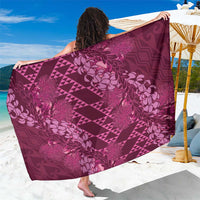 Pink Aloha Hawaii Sarong Hawaiian Kakau Ohia Lehua Lei - Polynesian Pride