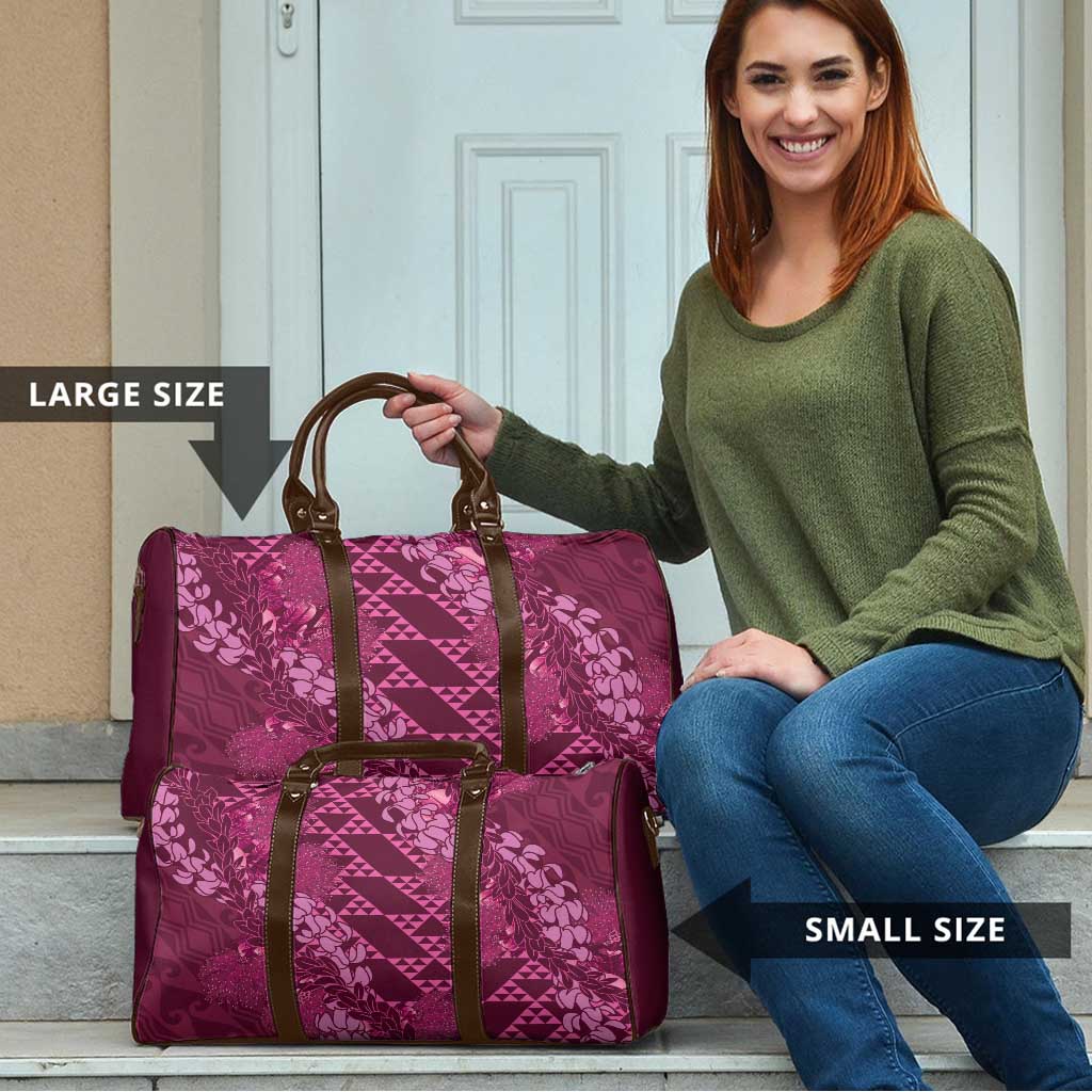 Pink Aloha Hawaii Travel Bag Hawaiian Kakau Ohia Lehua Lei - Polynesian Pride