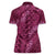 Pink Aloha Hawaii Women Polo Shirt Hawaiian Kakau Ohia Lehua Lei - Polynesian Pride