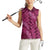 Pink Aloha Hawaii Women Sleeveless Polo Shirt Hawaiian Kakau Ohia Lehua Lei - Polynesian Pride