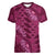 Pink Aloha Hawaii Women V-Neck T-Shirt Hawaiian Kakau Ohia Lehua Lei - Polynesian Pride
