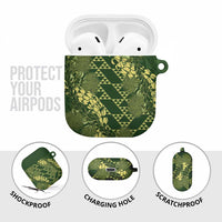 Green Aloha Hawaii AirPods Case Hawaiian Kakau Ohia Lehua Lei - Polynesian Pride