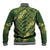 Green Aloha Hawaii Baseball Jacket Hawaiian Kakau Ohia Lehua Lei - Polynesian Pride