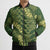 Green Aloha Hawaii Bomber Puffer Jacket Hawaiian Kakau Ohia Lehua Lei - Polynesian Pride