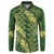 Green Aloha Hawaii Button Sweatshirt Hawaiian Kakau Ohia Lehua Lei - Polynesian Pride
