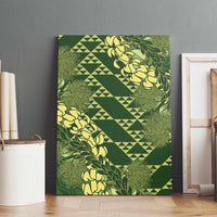 Green Aloha Hawaii Canvas Wall Art Hawaiian Kakau Ohia Lehua Lei - Polynesian Pride
