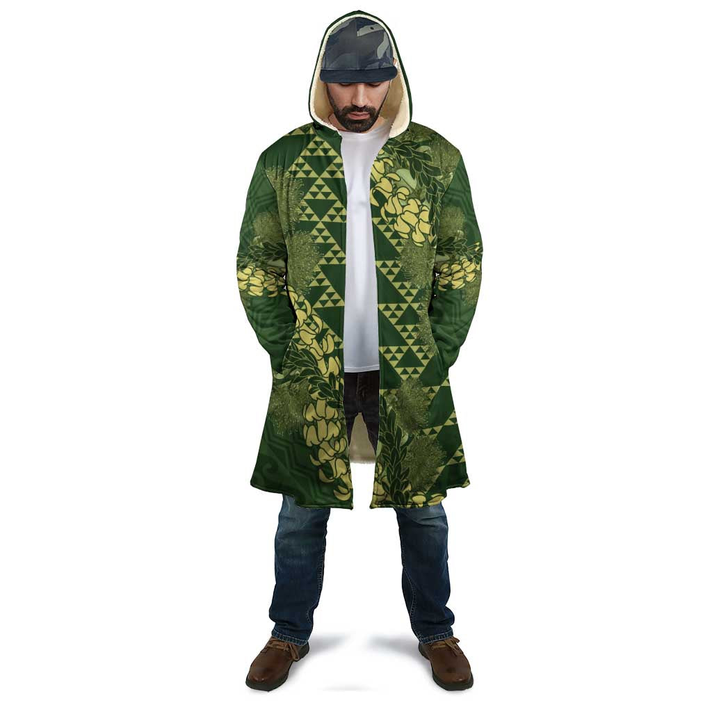 Green Aloha Hawaii Cloak Hawaiian Kakau Ohia Lehua Lei - Polynesian Pride