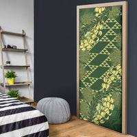 Green Aloha Hawaii Door Cover Hawaiian Kakau Ohia Lehua Lei - Polynesian Pride