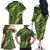 Green Aloha Hawaii Family Matching Off The Shoulder Long Sleeve Dress and Hawaiian Shirt Hawaiian Kakau Ohia Lehua Lei - Polynesian Pride