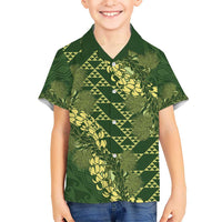 Green Aloha Hawaii Hawaiian Shirt Hawaiian Kakau Ohia Lehua Lei - Polynesian Pride