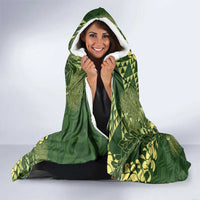 Green Aloha Hawaii Hooded Blanket Hawaiian Kakau Ohia Lehua Lei - Polynesian Pride