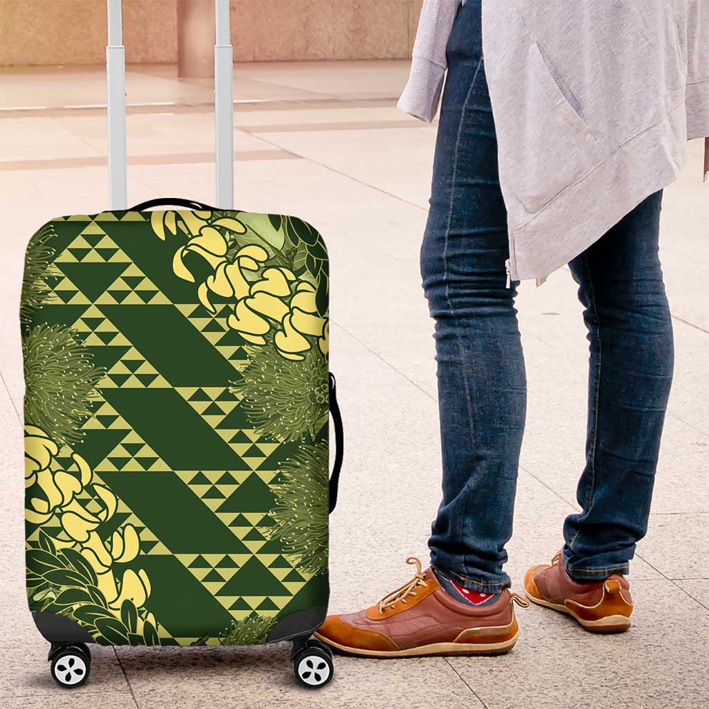Green Aloha Hawaii Luggage Cover Hawaiian Kakau Ohia Lehua Lei - Polynesian Pride