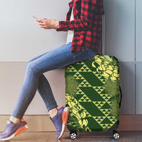 Green Aloha Hawaii Luggage Cover Hawaiian Kakau Ohia Lehua Lei - Polynesian Pride