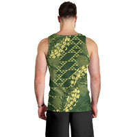 Green Aloha Hawaii Men Tank Top Hawaiian Kakau Ohia Lehua Lei - Polynesian Pride