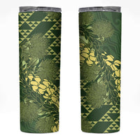 Green Aloha Hawaii Skinny Tumbler Hawaiian Kakau Ohia Lehua Lei - Polynesian Pride