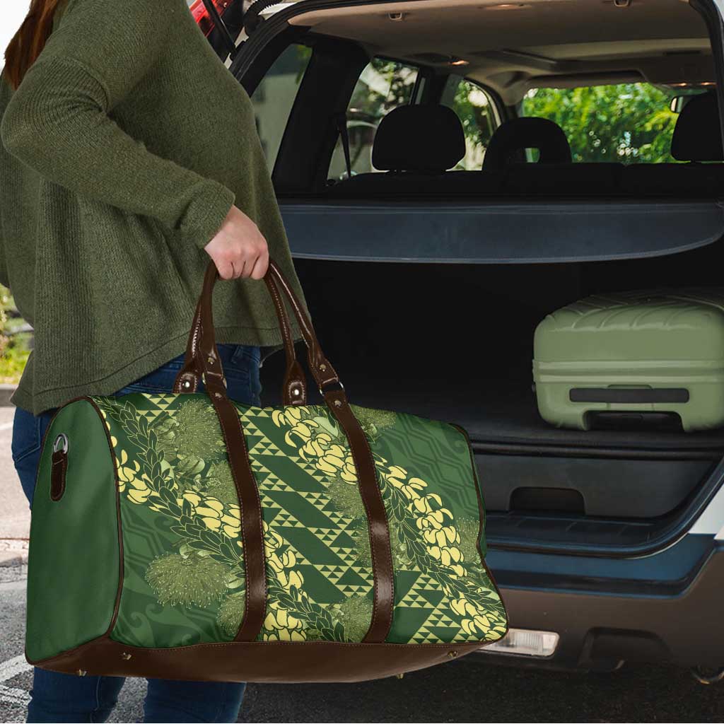 Green Aloha Hawaii Travel Bag Hawaiian Kakau Ohia Lehua Lei - Polynesian Pride