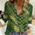 Green Aloha Hawaii Women Casual Shirt Hawaiian Kakau Ohia Lehua Lei - Polynesian Pride