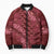 Maroon Aloha Hawaii Bomber Puffer Jacket Hawaiian Kakau Ohia Lehua Lei - Polynesian Pride