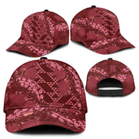 Maroon Aloha Hawaii Classic Cap Hawaiian Kakau Ohia Lehua Lei - Polynesian Pride