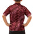 Maroon Aloha Hawaii Family Matching Off The Shoulder Long Sleeve Dress and Hawaiian Shirt Hawaiian Kakau Ohia Lehua Lei - Polynesian Pride