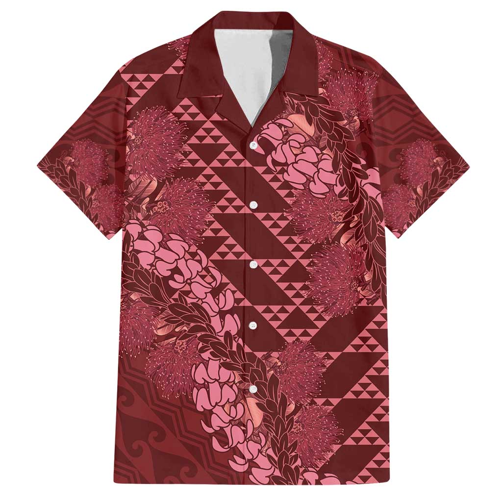 Maroon Aloha Hawaii Family Matching Off Shoulder Maxi Dress and Hawaiian Shirt Hawaiian Kakau Ohia Lehua Lei - Polynesian Pride