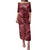 Maroon Aloha Hawaii Family Matching Puletasi and Hawaiian Shirt Hawaiian Kakau Ohia Lehua Lei - Polynesian Pride
