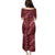 Maroon Aloha Hawaii Family Matching Puletasi and Hawaiian Shirt Hawaiian Kakau Ohia Lehua Lei - Polynesian Pride