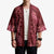 Maroon Aloha Hawaii Kimono Hawaiian Kakau Ohia Lehua Lei - Polynesian Pride