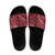 Maroon Aloha Hawaii Slide Sandals Hawaiian Kakau Ohia Lehua Lei - Polynesian Pride