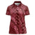 Maroon Aloha Hawaii Women Polo Shirt Hawaiian Kakau Ohia Lehua Lei - Polynesian Pride