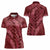 Maroon Aloha Hawaii Women Polo Shirt Hawaiian Kakau Ohia Lehua Lei - Polynesian Pride