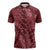 Maroon Aloha Hawaii Zipper Polo Shirt Hawaiian Kakau Ohia Lehua Lei - Polynesian Pride