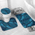 Naval Night Aloha Hawaii Bathroom Set Hawaiian Kakau Ohia Lehua Lei - Polynesian Pride
