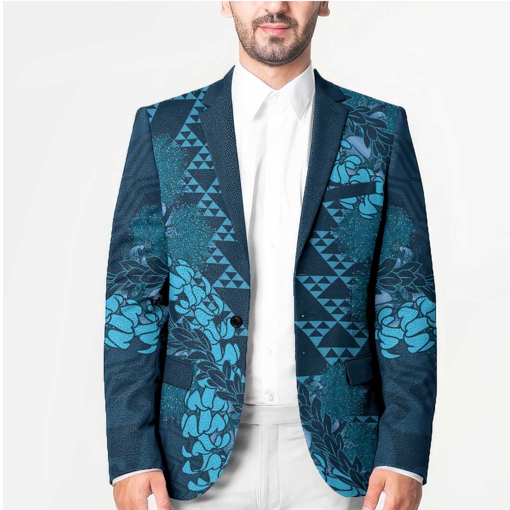 Naval Night Aloha Hawaii Blazer Hawaiian Kakau Ohia Lehua Lei - Polynesian Pride