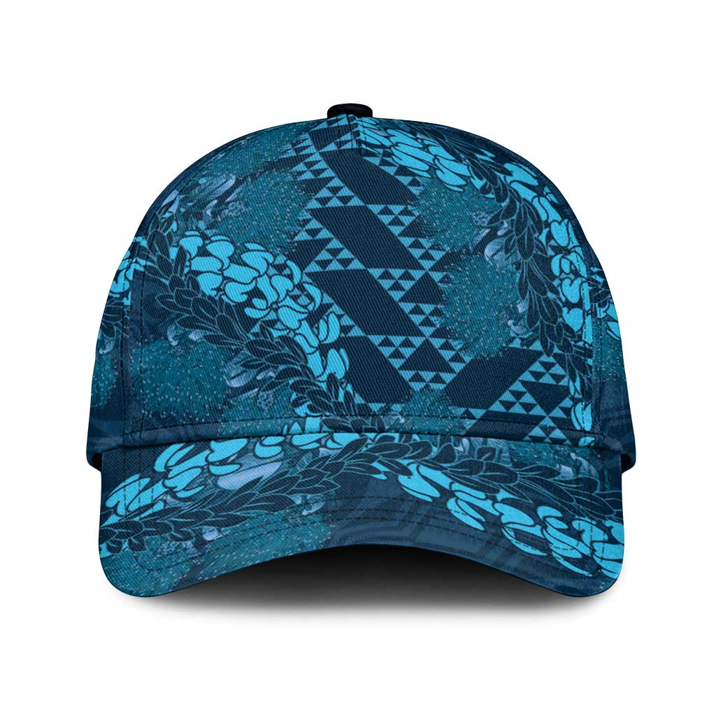 Naval Night Aloha Hawaii Classic Cap Hawaiian Kakau Ohia Lehua Lei - Polynesian Pride
