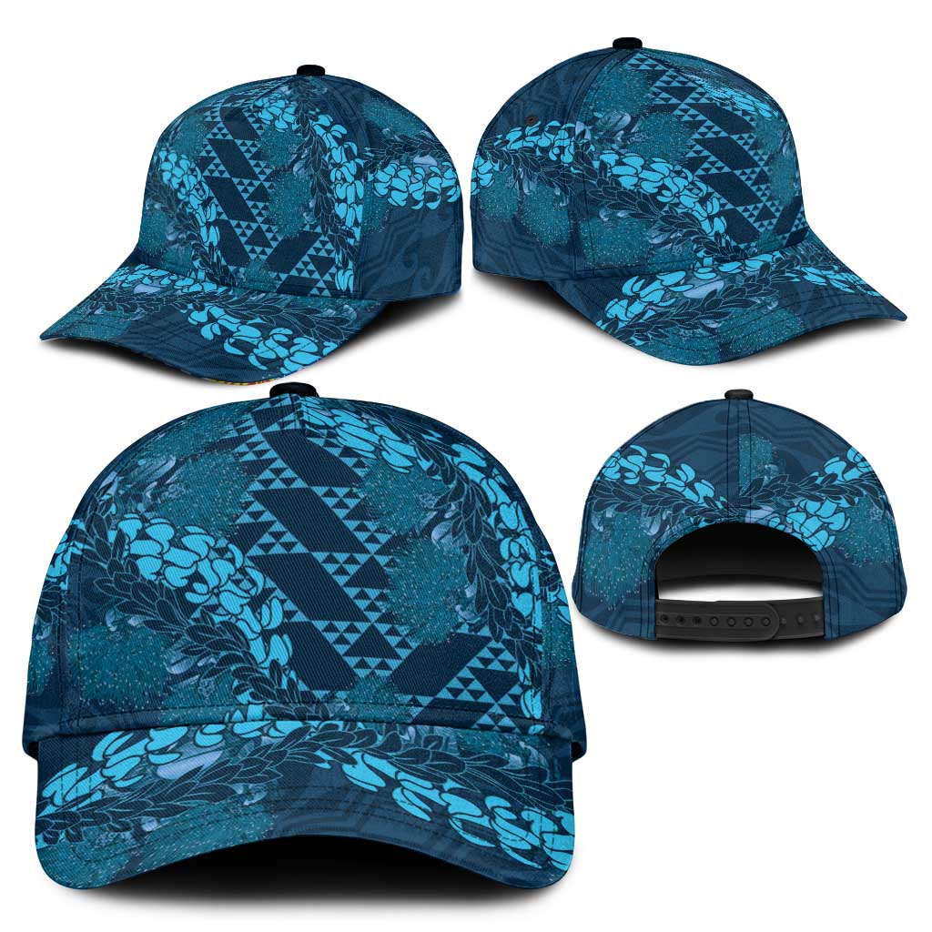 Naval Night Aloha Hawaii Classic Cap Hawaiian Kakau Ohia Lehua Lei - Polynesian Pride