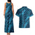 Naval Night Aloha Hawaii Couples Matching Tank Maxi Dress and Hawaiian Shirt Hawaiian Kakau Ohia Lehua Lei - Polynesian Pride