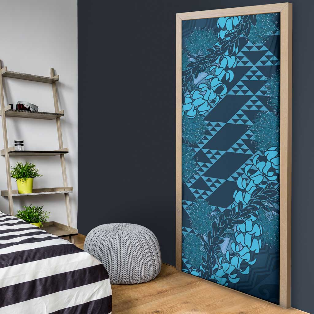 Naval Night Aloha Hawaii Door Cover Hawaiian Kakau Ohia Lehua Lei - Polynesian Pride