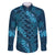 Naval Night Aloha Hawaii Family Matching Off The Shoulder Long Sleeve Dress and Hawaiian Shirt Hawaiian Kakau Ohia Lehua Lei - Polynesian Pride