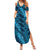 Naval Night Aloha Hawaii Family Matching Summer Maxi Dress and Hawaiian Shirt Hawaiian Kakau Ohia Lehua Lei - Polynesian Pride