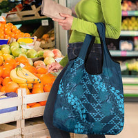 Naval Night Aloha Hawaii Grocery Bag Hawaiian Kakau Ohia Lehua Lei - Polynesian Pride