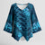 Naval Night Aloha Hawaii Kimono Sleeve Blouse Hawaiian Kakau Ohia Lehua Lei - Polynesian Pride